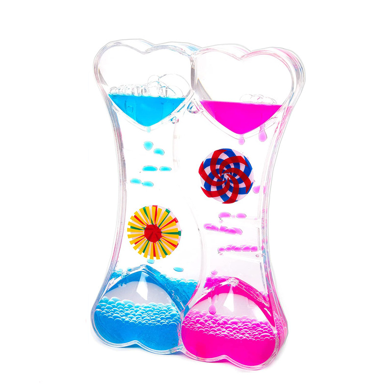 新款创意液体沙漏桃心风车油漏新奇桌面工艺摆件儿童玩具生日礼物