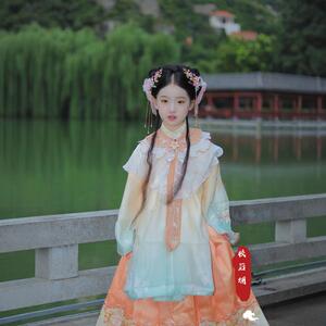 若裳女童汉服新中式明制云肩立领马面裙套装儿童国风高端套装秋季