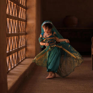 儿童茉莉公主印度舞蹈演出服异域民族风格 女童新疆维吾尔族神灯