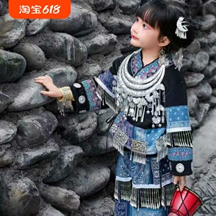 小苗依女童苗族服饰儿童少数民族风云南大理旅拍苗服瑶族三月三