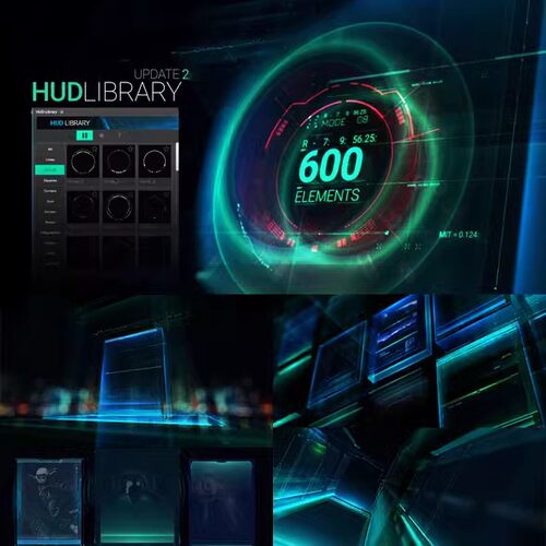 AE模板-600+科技感HUD屏幕图像线条元素