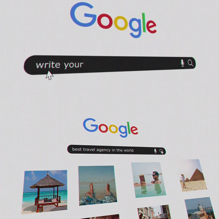 ae模板-创意搜索引擎照片鼠标输入搜索图片logo动画公司宣传片头