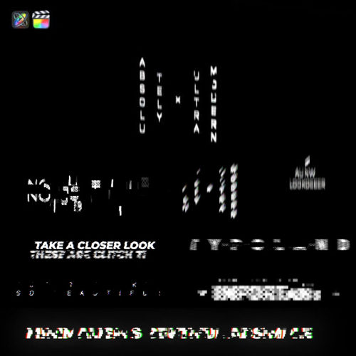FCPX模板-创意文字标题抖动故障失真马赛克动态排版B站UP视频制作
