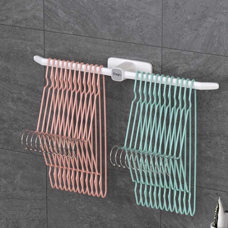 衣架收纳神器免打孔塑料阳台强承重壁挂墙挂钩加长晾放挂衣架收纳