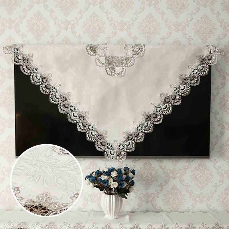 电视机罩防尘罩电视盖布45寸55寸42寸65寸网红蕾丝简约电脑防尘罩