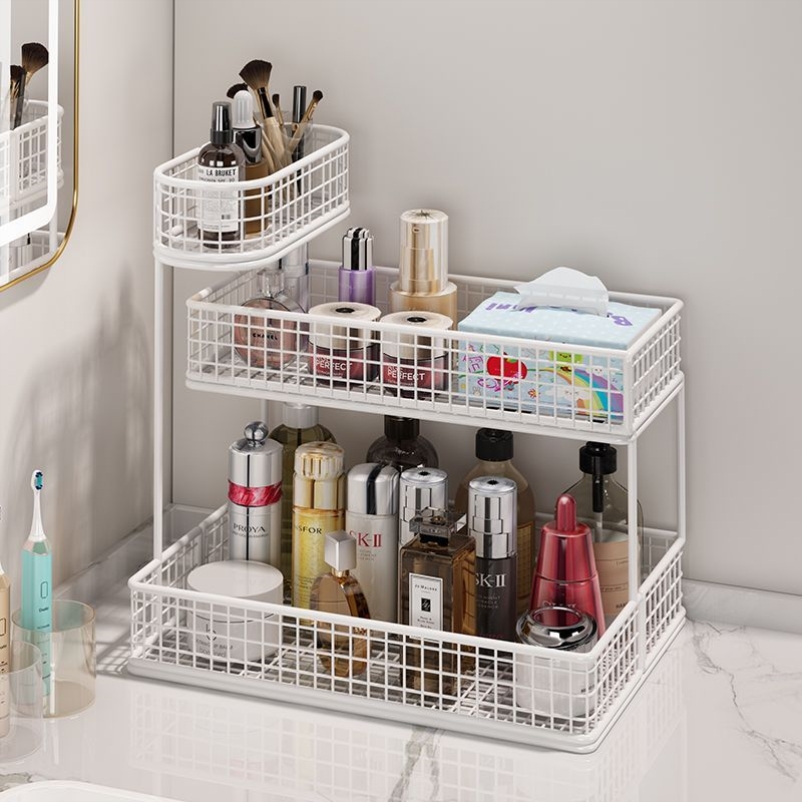 桌面置物架卧室化妆品收纳架梳妆台护肤品整理多层宿舍浴室收纳架