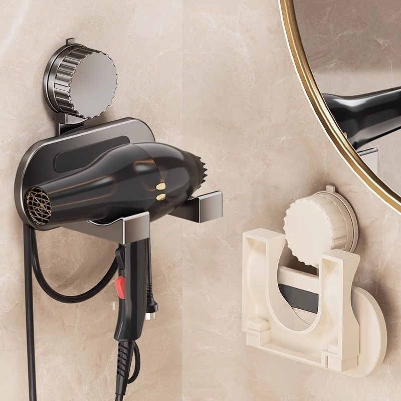 免打孔吸盘电吹风机置物架壁挂式电吹风挂架浴室绕线风筒收纳神器