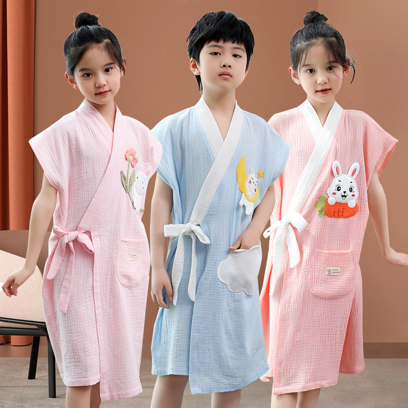 儿童浴巾浴袍可穿裹巾高级用纯棉纱布睡衣女孩夏季2025新款全棉,居家布艺,浴裙/浴袍/浴衣,淘宝优惠券,粉丝福利购,淘宝优惠卷