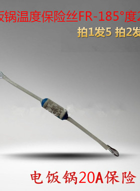 拍1发5 电饭锅温度保险丝FR-185°度20A热熔断器保险管电饭锅配件