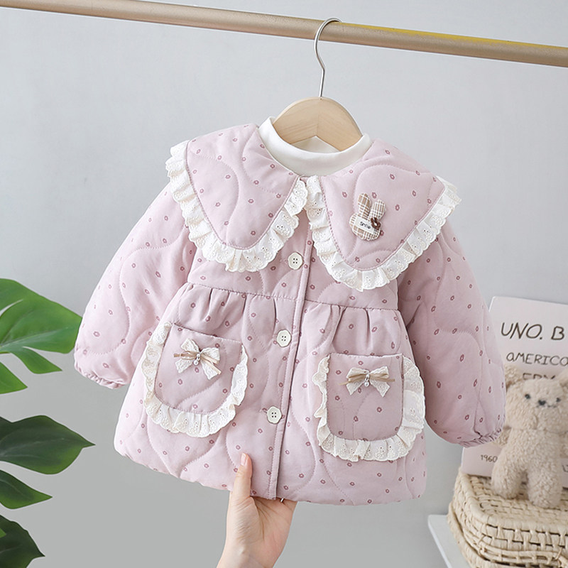 女童加绒棉服外套秋冬季2026新款婴幼儿童冬装女宝宝棉衣女孩棉袄