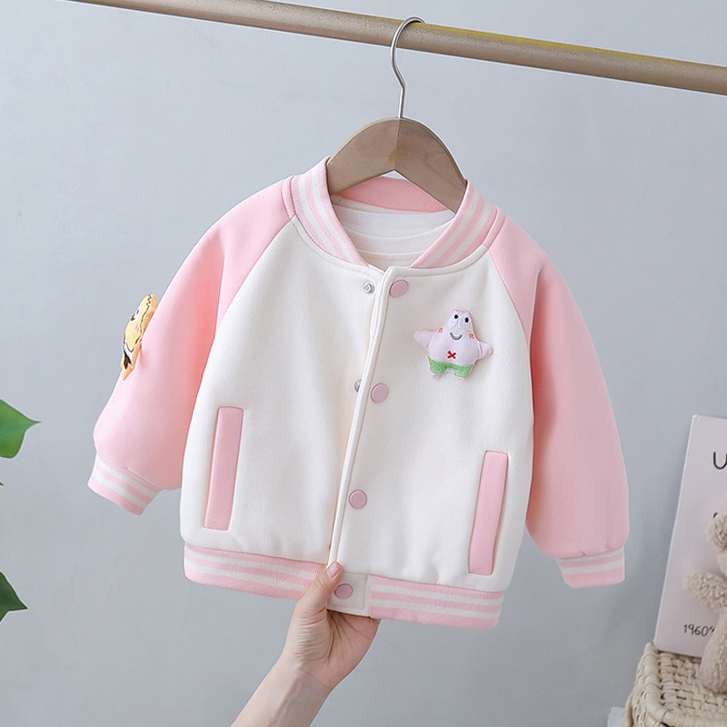 女童外套春秋季2026年新款儿童春装女宝宝棒球服小女孩夹克衣服