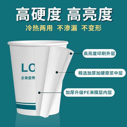 个性定制个性定制定制纸杯一次性杯子印LOGO加厚印字图片订做广告