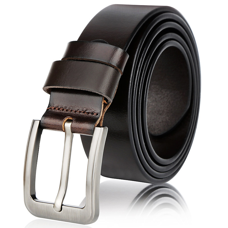 大码加长皮带头层牛皮针扣腰带男胖子150整张纯牛皮青年休闲裤带
