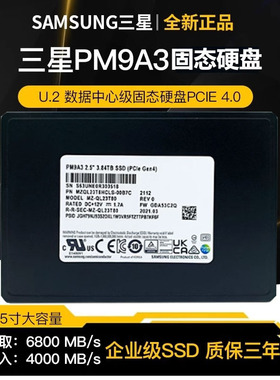 三星PM9A3 3.84T 7.68T 15.36T U.2PCIE4.0企业级服务器固态硬盘