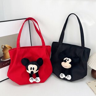 松驰感包包女大容量2024新款卡通休闲单肩包包大学生上课托特包
