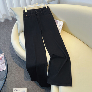 黑色微喇牛仔裤女2025新款秋季高腰显瘦弹力紧身显瘦马蹄喇叭裤子