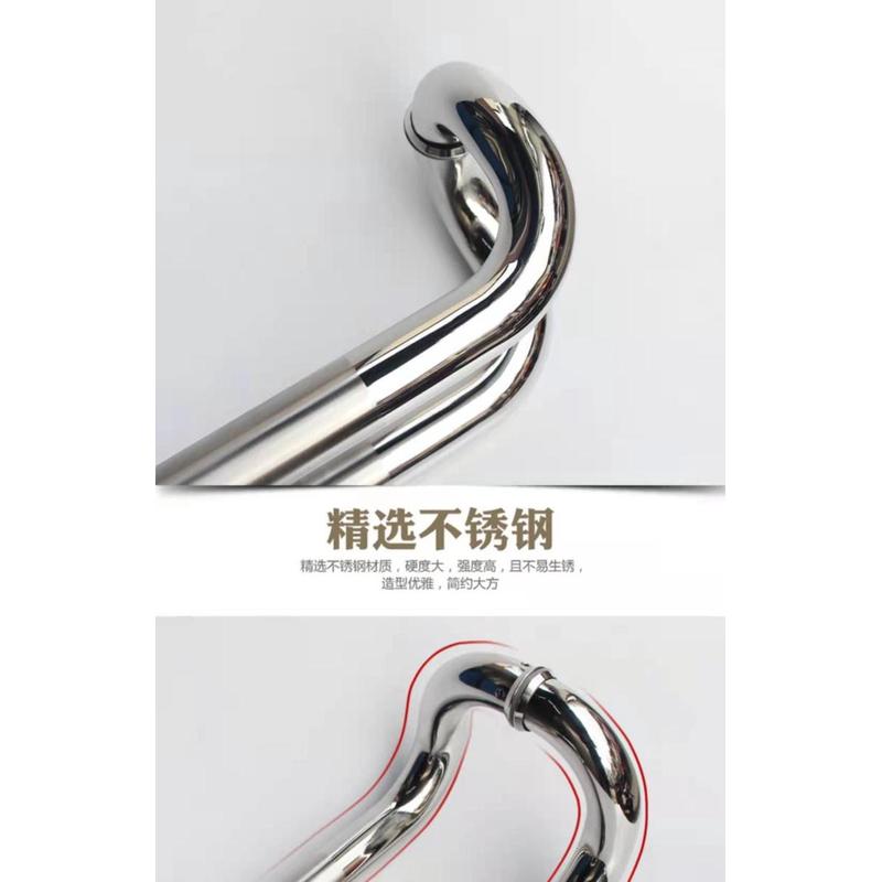 eq4f玻璃门拉手不锈钢四弯加厚门把手304 弯头有框门大门扶手可