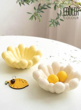CoolerColour原创花朵fafa陶瓷水果盘奶油托盘茶几装饰零食摆放盘