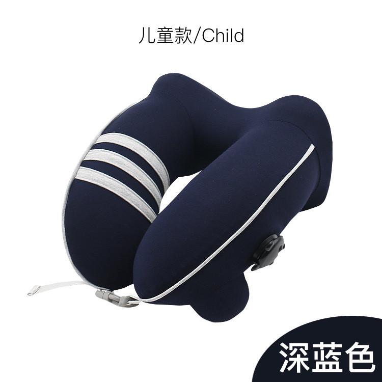 旅行热卖高铁飞机护膊充气枕头可折叠跨进车上按压充气u形枕批发
