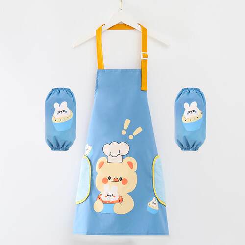 小学生画画衣儿童洗碗围裙围兜防水厨房小孩美术生衣服绘画罩衣
