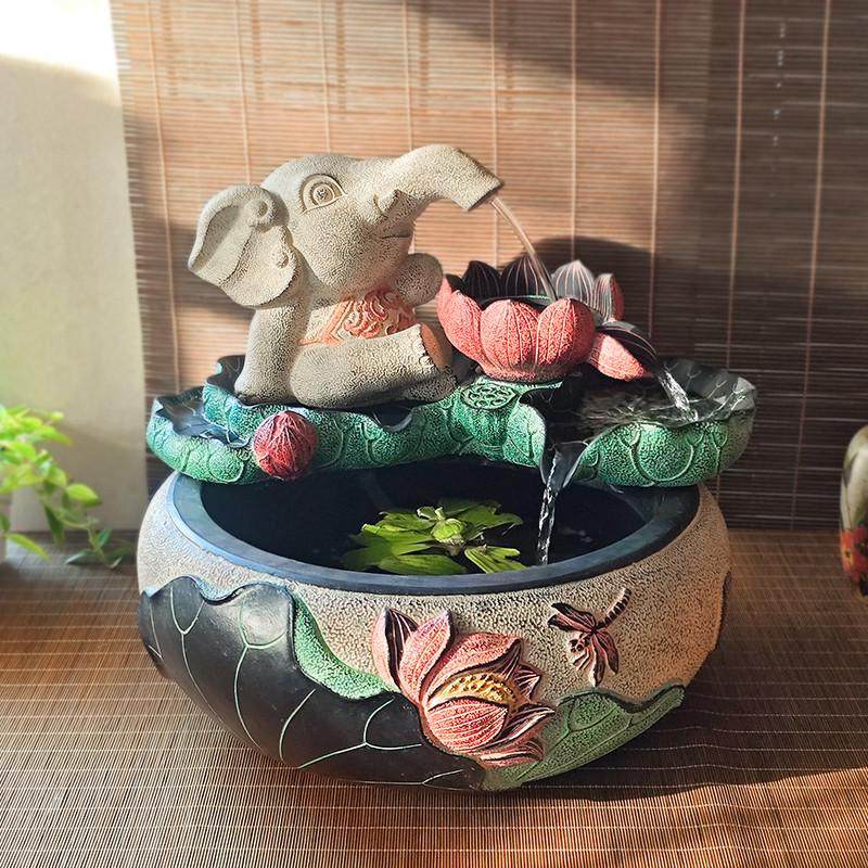 室内流水摆件循环水办公室鱼池水系景观鱼缸大象吐水生财开业礼物,家居饰品,流水摆件,淘宝优惠券,粉丝福利购,淘宝优惠卷