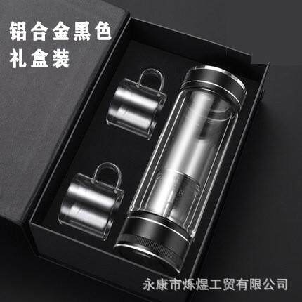 高档双层玻璃杯茶水分离泡茶杯水杯男士便携透明隔热子茶叶分离杯