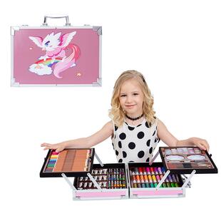 水彩笔套装 200pc画笔蜡笔绘画套装 儿童小学生学习用品画画套装