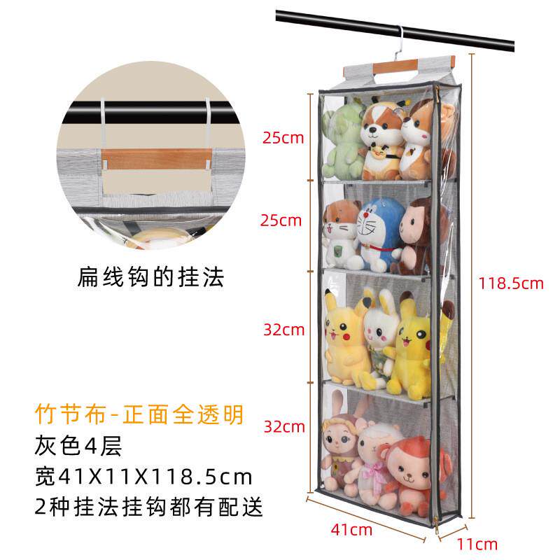 高档全封闭防尘衣柜金色拉链门后墙面包包收纳挂袋双包帽子收纳袋