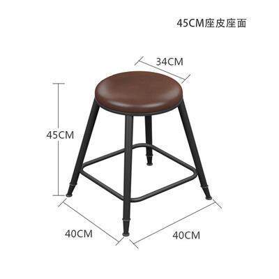 美式现代简约酒吧高脚椅子靠背椅实木家用高脚凳铁艺吧台椅轻奢圆
