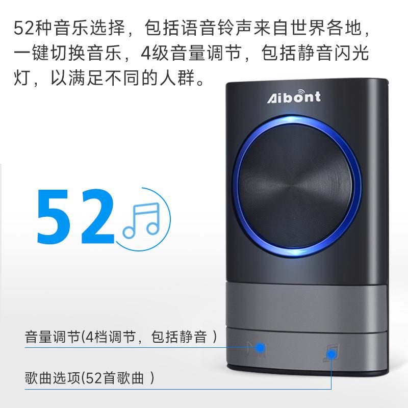 无线门铃家用一拖二超远程距离音乐老人遥控门铃感应器语音呼叫器