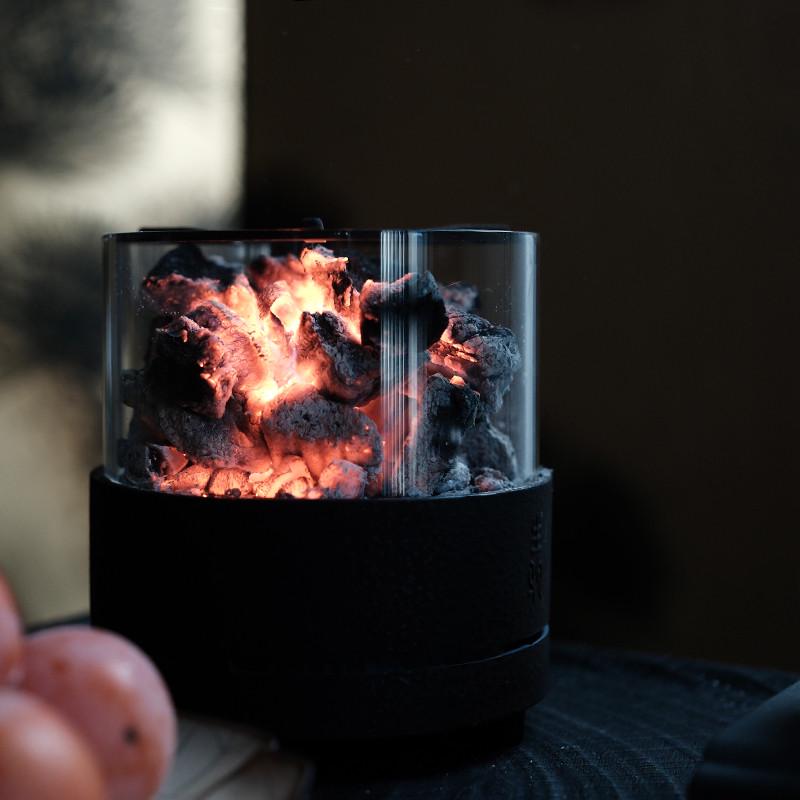 围炉煮茶日式观火煮茶炉煮茶全套铸铁家用茶室户外明火炭炉煮茶器