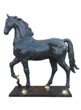 青铜马雕塑大型站立马马铜奔马景观雕塑铸铁铸铝铸铜仿真定制厂家