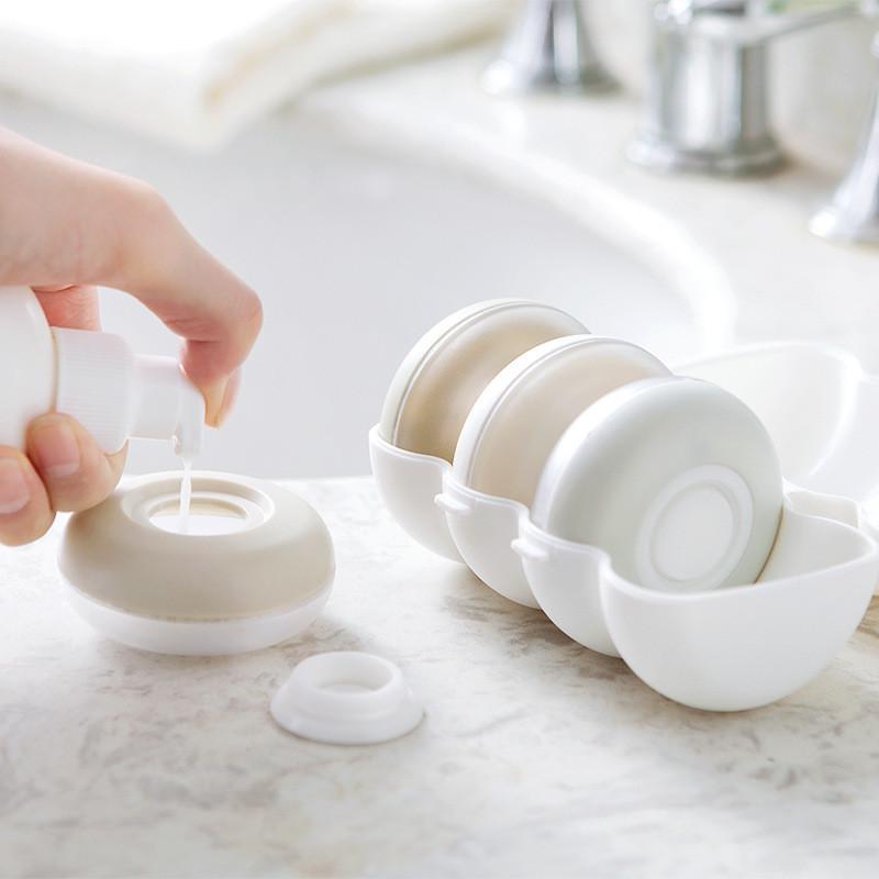 旅行便携乳液分装瓶4个装 按压式沐浴露洗发水分装盒化妆品收纳盒
