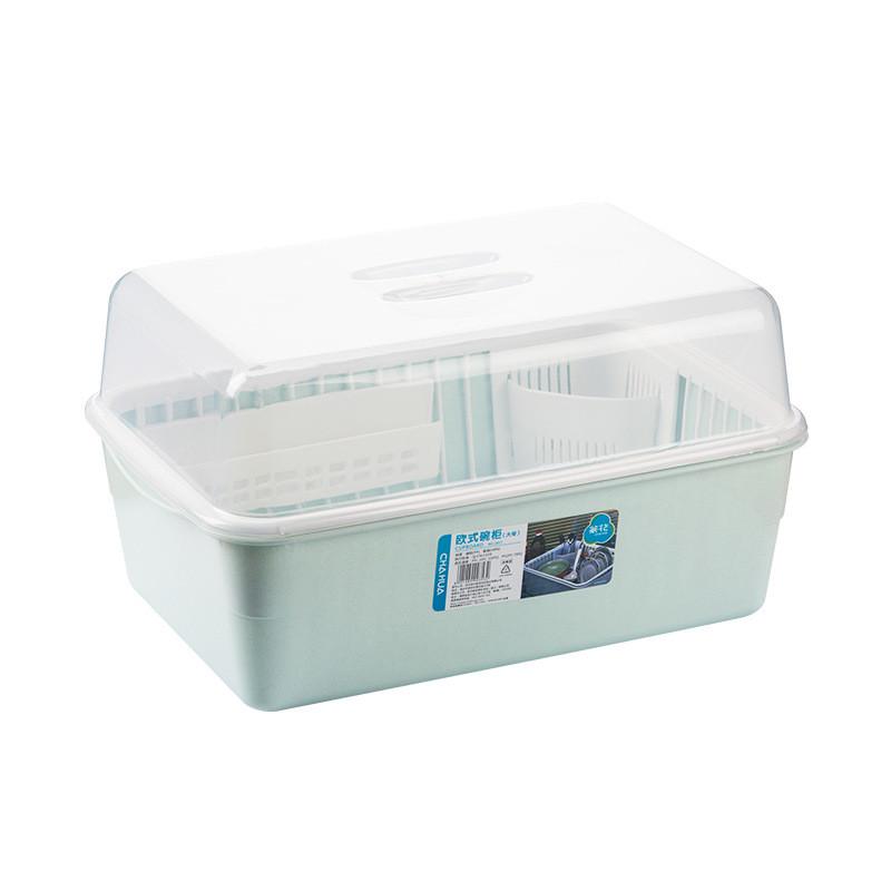 放碗架带盖碗碟架茶花收纳盒沥水架装碗筷收纳箱厨房碗柜置物181