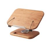 实木阅读架多功能儿童看书架木质黑色电脑支架黑胡桃木读书架折叠