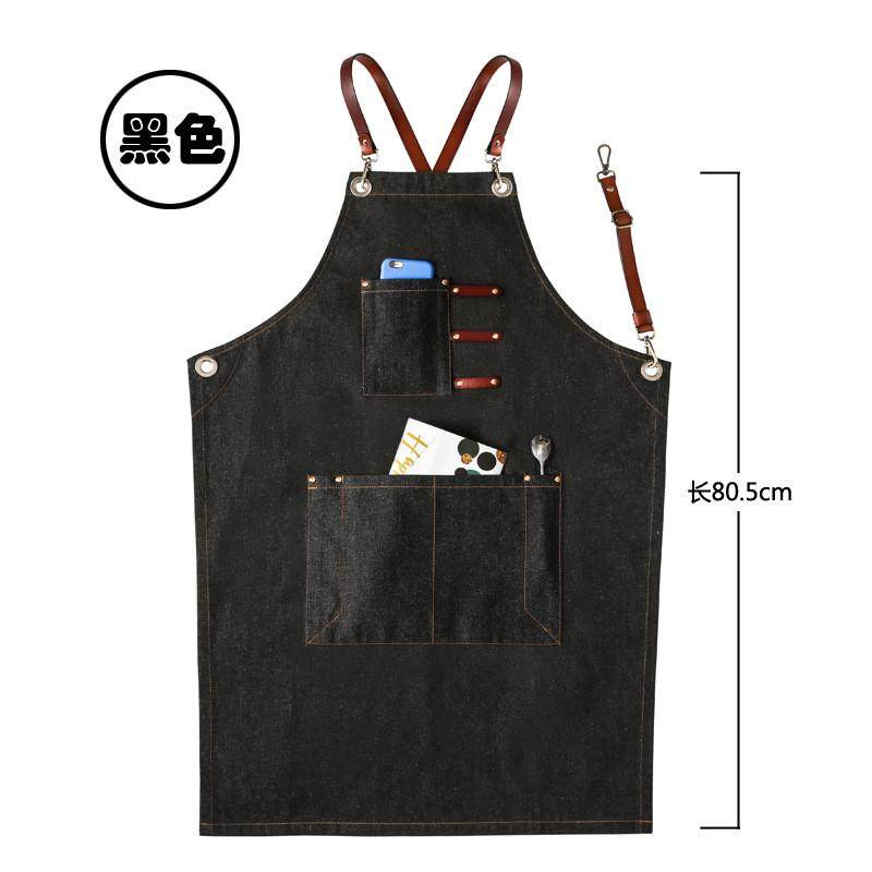 pu皮背带餐厅咖啡师理发师工作服牛仔工作围裙花艺围裙logo定制