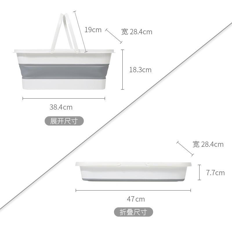 便携式折叠洗车提水桶家用大号拖把桶长方形加厚水盆储水桶塑料桶