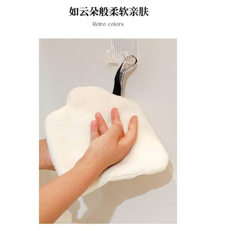 擦手巾双层吸水加厚珊瑚绒洗手间厨房可挂速干毛巾法式刺绣简约,家庭/个人清洁工具,厨房擦手巾,淘宝优惠券,粉丝福利购,淘宝优惠卷