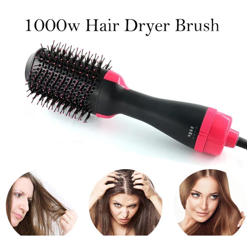 1000W Hair Dryer Brush 2 In1 负离子蓬蓬卷直发梳子吹风机网红
