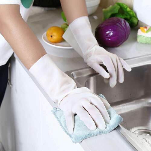 d4q8双双橡胶牛津丁晴手套洗碗加厚牛筋乳胶正宗家务防水劳保耐用