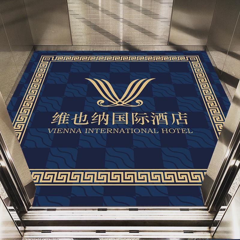 电梯间地毯轿厢专用地垫pvc内仿大理石地胶地板logo耐磨防火