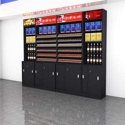 超市便利店烟酒柜烟酒组合白酒柜茶叶陈列柜货架烟柜台烟柜展示柜
