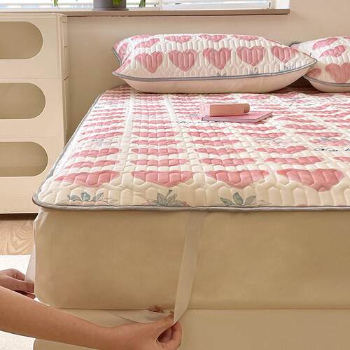 2tcu母婴级少女学生宿舍四件套夏季冰丝席可水洗乳胶凉席新款席子