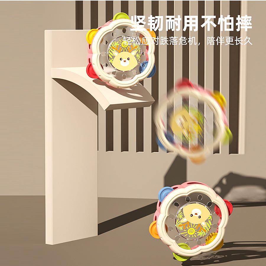 新品趣味手拍铃鼓0一2岁拍拍鼓摇铃益智早教儿童打击乐器婴儿玩具