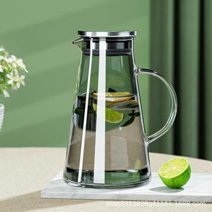 冷水壶玻璃耐高温家用高颜值水杯大容量高端泡茶壶冰箱夏季 凉水壶