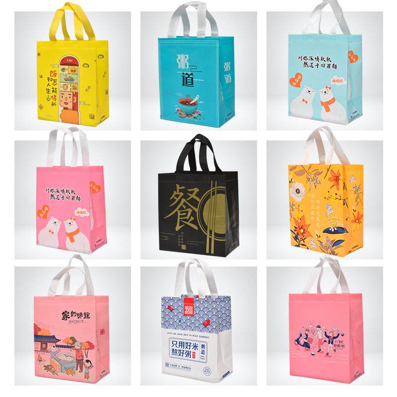 爆款！一次性无纺布手提袋外卖粥饭快餐打包袋定做保商用防油加厚