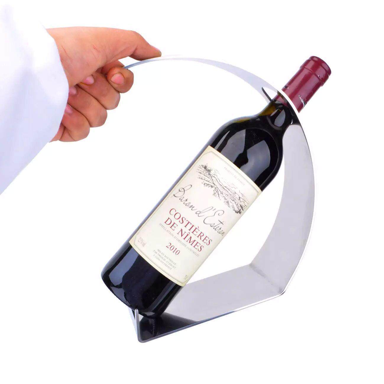 欧式不锈钢红酒架创意红酒架子吧台家居摆件洋酒一品葡萄酒瓶托