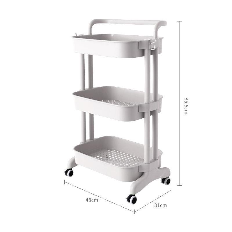 手推车置物架落地三层家用厨房批发卧室移动零食储物收纳架多功能