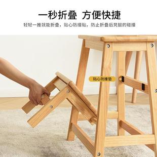 凳创意多功能楼梯凳高板凳简约可折叠凳子 实木凳家用阶梯客厅换鞋