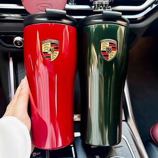 保时捷盾徽保温杯原厂伴手礼4s店交车礼品车载双层不锈钢水杯时尚
